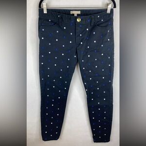 Banana Republic Womens Jeans 29 Blue Skinny Polka Dot Denim Cotton Stretch